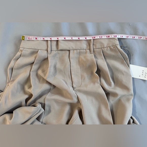 Women's High-Rise Wide Leg Fluid Pants - A New Day Beige Sz 4 NWT - Picture 5 of 13